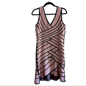 Women’s Guess pink and blue striped dress knit material sleeveless midi